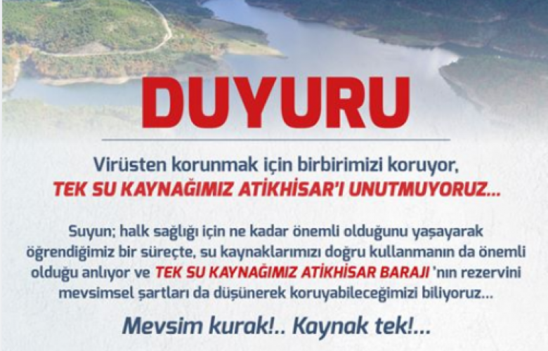 KURAK GEÇEN MEVSİM NEDENİ İLE ATİKHİSAR S.O.S. VERİYOR