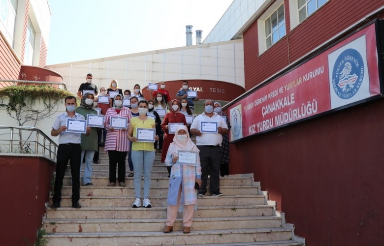 ÇANAKKALE KYK KIZ YURDU PERSONELLERİNE TEŞEKKÜR BELGESİ VERİLDİ