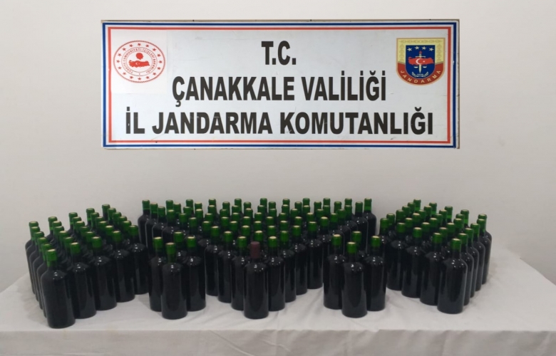 GÖKÇEADA' DA 105 LİTRE BANDROLSUZ SARAP ELE GEÇİRİLDİ