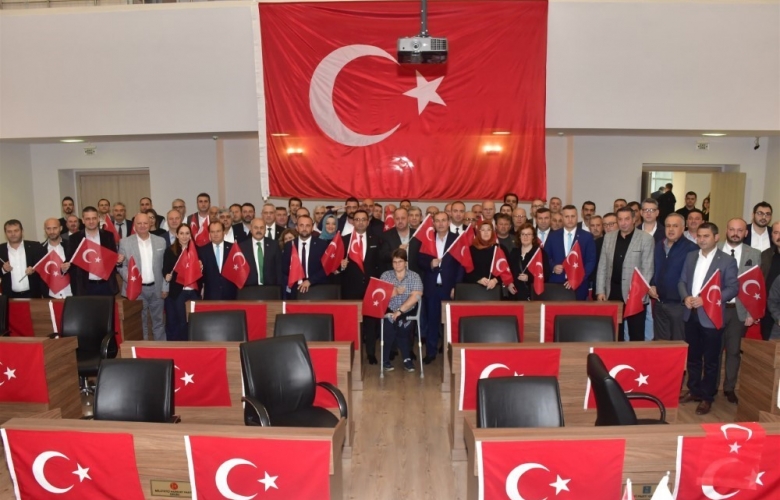 BİGA BELEDİYE MECLİSİNDEN " BARIŞ PINARI " OPERASYONUNA TAM DESTEK 