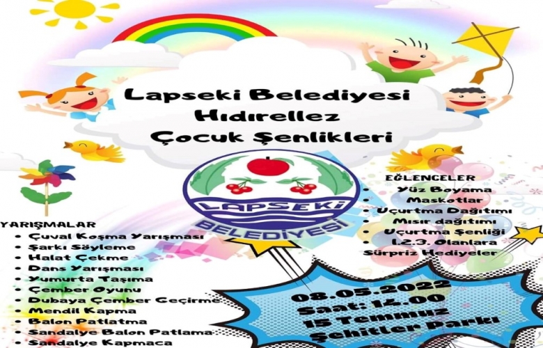 LAPSEKİ BELEDİYESİNDEN ANNELER GÜNÜ VE HIDIRELLEZ ÇOCUK ŞENLİKLERİ ETKİNLİĞİ