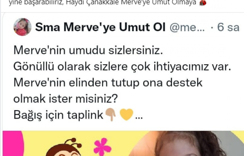SMA HASTASI MERVE HAYATA TUTUNMAK İÇİN DESTEĞİNİ BEKLİYOR