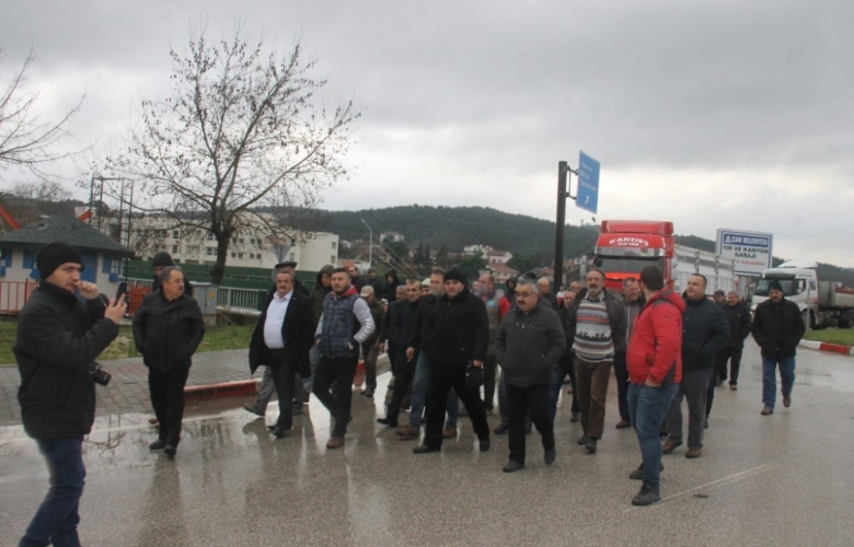 ÇANLI ŞOFÖRLERDEN TAKOĞRAF PROTESTOSU