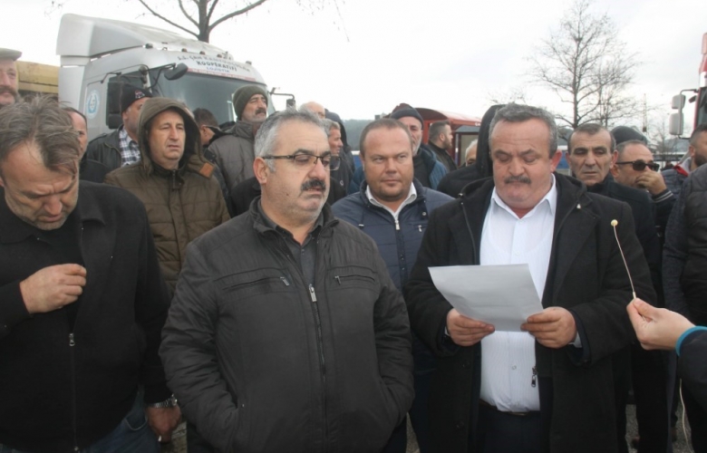 ÇANLI ŞOFÖRLERDEN TAKOĞRAF PROTESTOSU