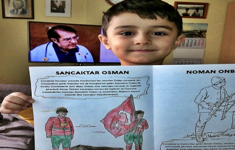 ÇANAKKALE'NİN KAHRAMANLARI BOYAMA KİTABINDA BULUŞTU